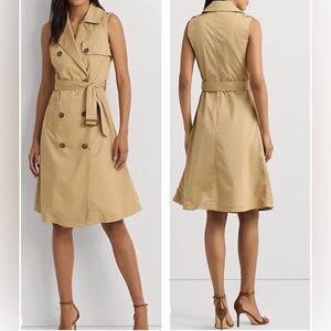 Lauren Ralph Lauren Black Label Micro-Sanded Twill Sleeveless Trench Dress 14